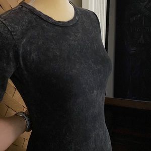 BLACK DISTRESSED BODYCON TEESHIRT DRESS
